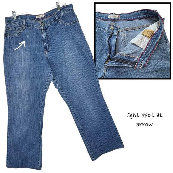 VTG Y2K Levis 550 Jeans Relaxed Ankle Boot High Waist Women 14 M (34X28) Stretch - Picture 2 of 16